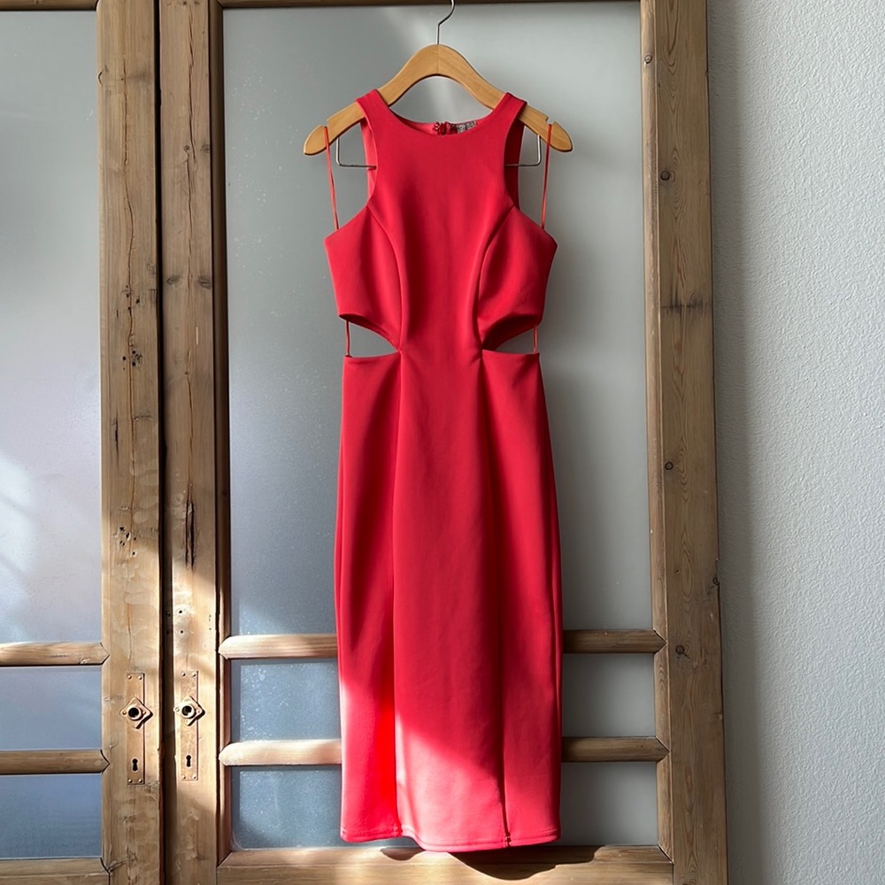 ASOS bodycon midi dress with cutouts